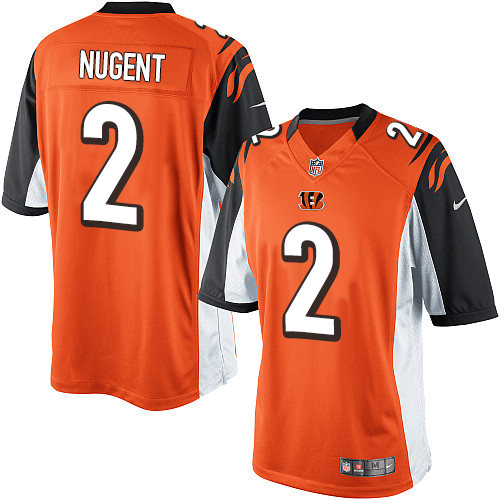 Men's Limited Mike Nugent Nike Jersey Orange Alternate - #2 NFL Cincinnati Bengals